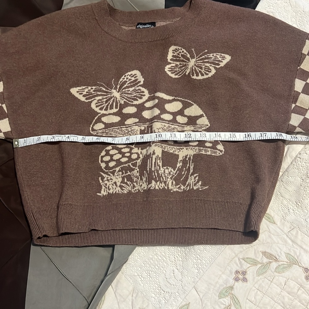 Boho cropped mushroom sweater - Picture 4 of 7